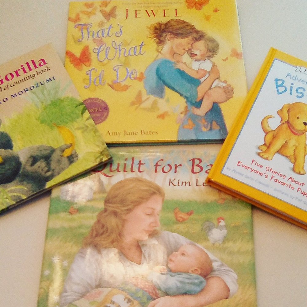 Lot of 4 Children's books- by Jewel, Biscuit, One Gorilla, Quilt for Baby